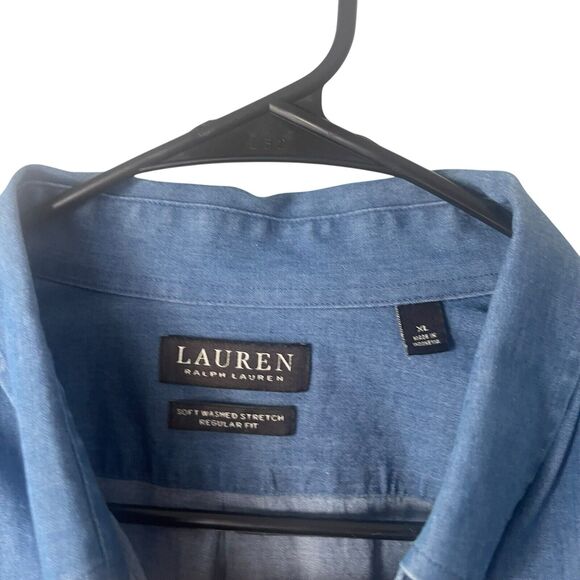 Lauren Ralph Lauren Black Label XL Soft Washed Stretch Long Sleeve Button Up - Picture 4 of 7